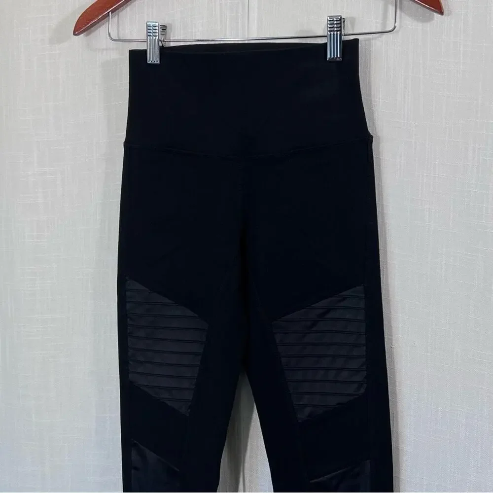 Alo Yoga High Waisted Black Moto Athletic Workout Leggings Size XS